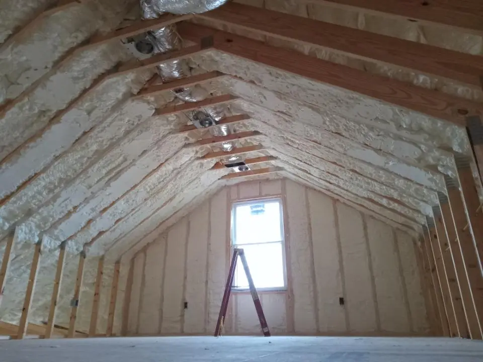 Spray foam roofing application for Crawl Space Insulation project in New Castle